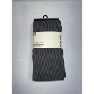 anne klein 2 pairs opaque tights medium gray black chevron solid